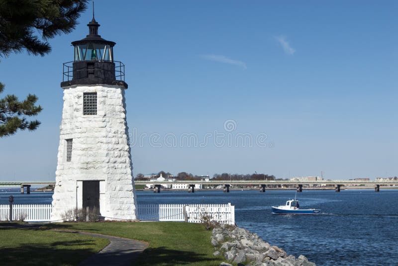 Newport Harbor Lighthouse in Rhode Island royalty free stock image Newport Harbor Lighthouse in Rhode Island royalty free stock image