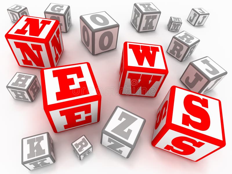 Blocks with letters form a word NEWS