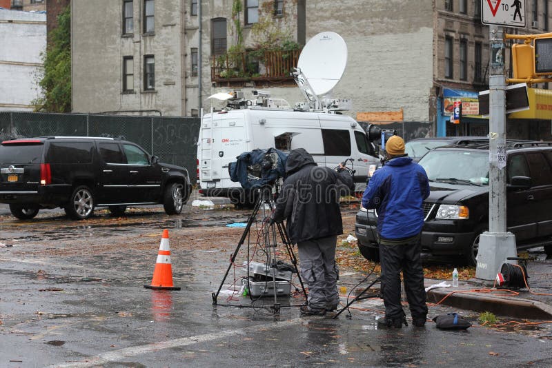 News Crew NYC after Hurricane Sandy Editorial Stock Photo - Image of ...