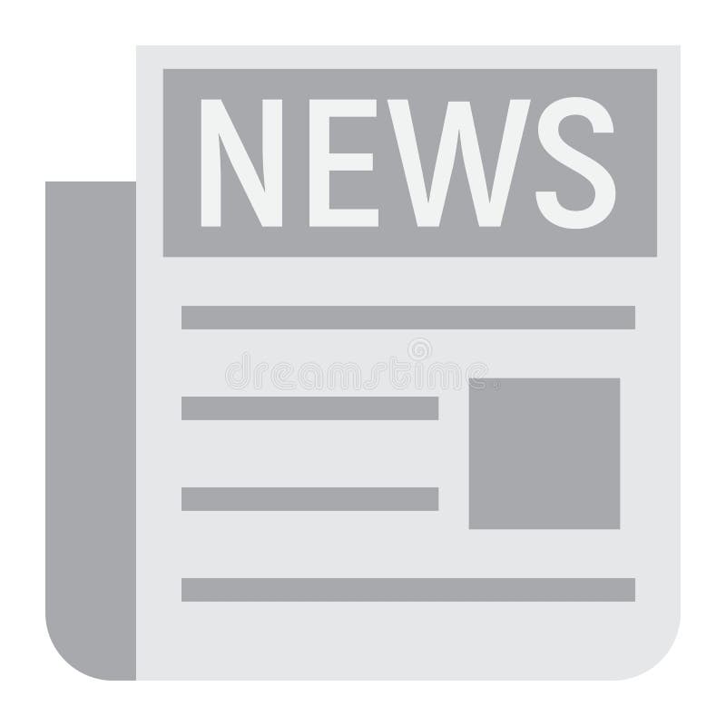 News Flat Icon, Newspaper and site Stock Vector Illustration of