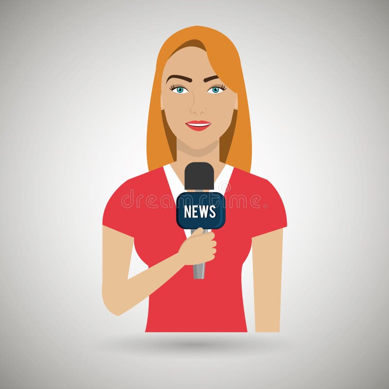 News reporter design stock illustration. Illustration of employee