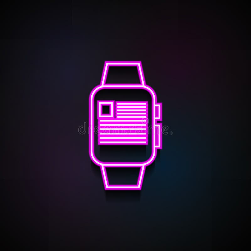 News On Smart Watches Icon Element Of Minimalistic Icons For Mobile Concept And Web Apps Neon News On Smart Watches Icon Can Be Stock Illustration Illustration Of Video White
