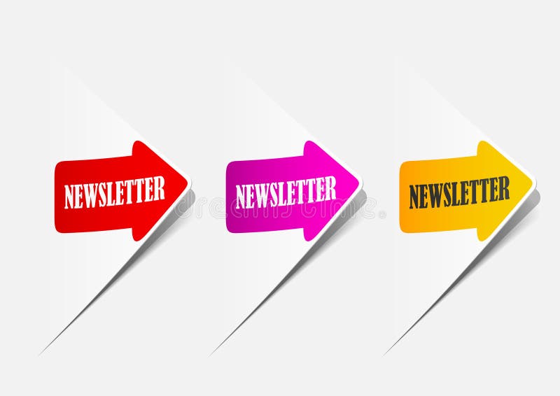 Newsletter, realistic design elements