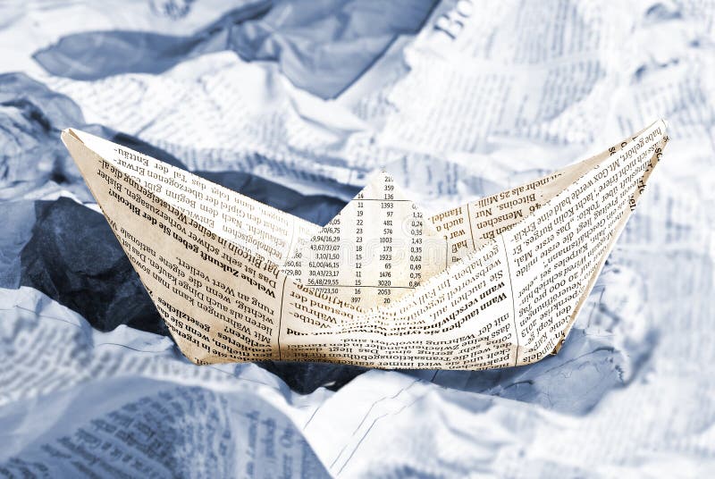 Newspaper Boat on the News stock photo. Image of posting 32548210