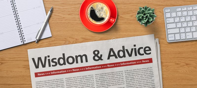 Newspaper on a desk - Wisdom and Advice royalty free stock photos Newspaper on a desk - Wisdom and Advice royalty free stock photos