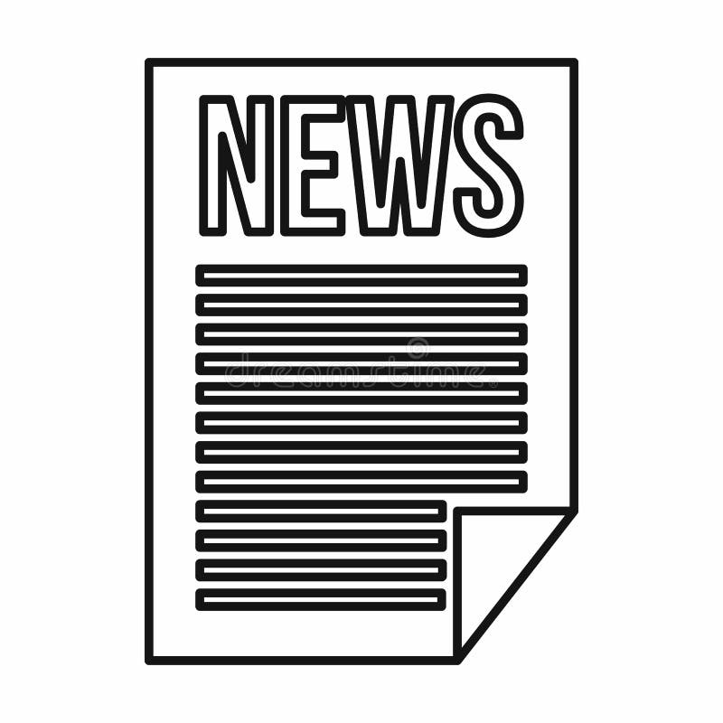 Newspaper Icon, Outline Style Stock Vector Illustration of element, journalism 79597597