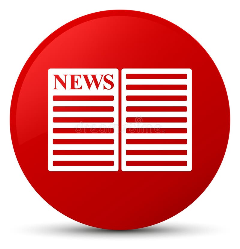 Newspaper Icon Red Round Button Stock Illustration Illustration of bulletin, paper 105942105