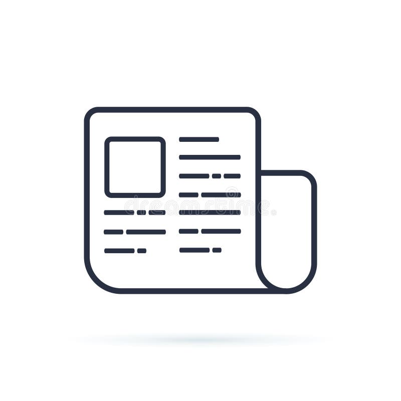 Newspaper lines icon vector image. News journal symbol. Digital document download button for website, ui ux interface. royalty free illustration