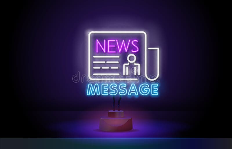 Message element. Неоновая газета.