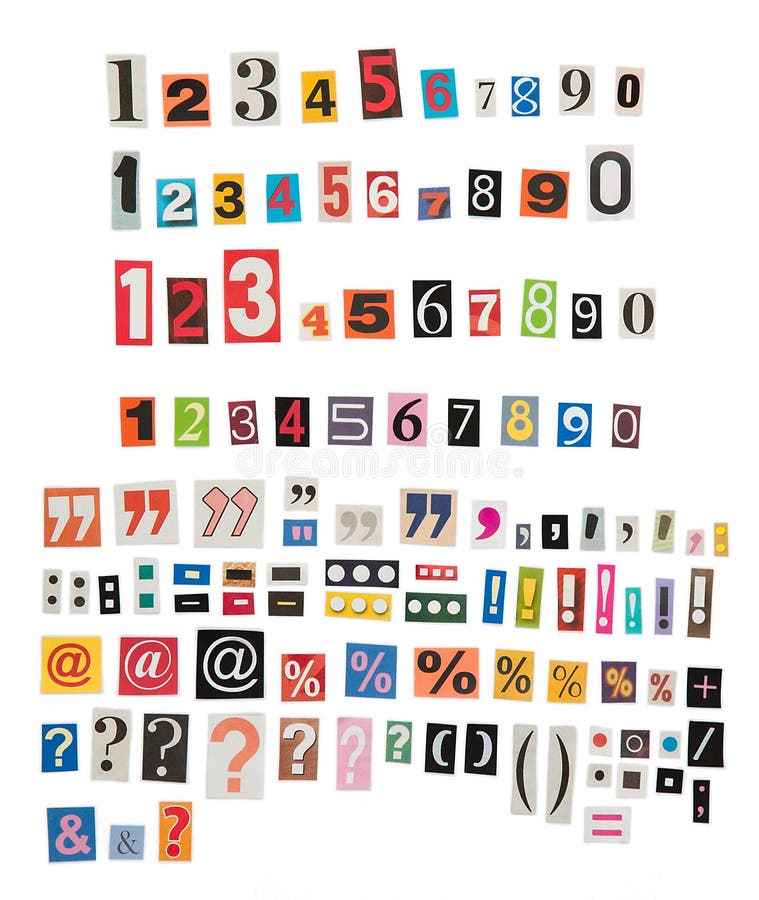Newspaper numbers and symbols