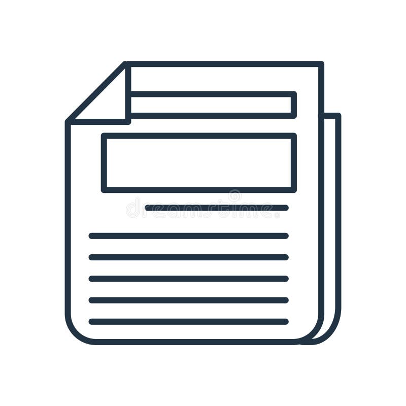 Newspaper page icon vector isolated on white background, Newspaper page sign royalty free illustration