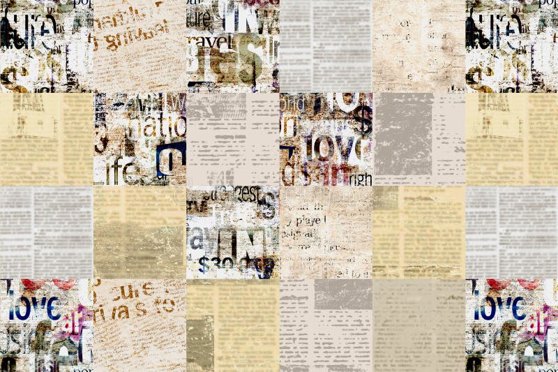 Newspaper with Old Grunge Vintage Unreadable Paper Texture Background ...