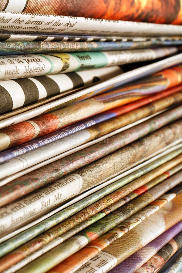 Newspaper pile stock photography