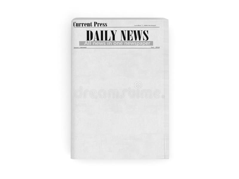 Newspaper in Stack 3d Render on White Stock Illustration - Illustration ...