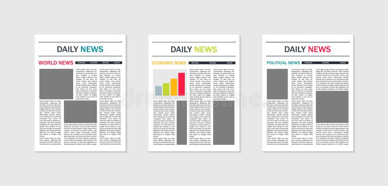 Newspaper Template Mockup Of News And Magazines Paper Page Of Journal With Article Column And Headline Tabloid In Front For Stock Vector Illustration Of Article Coronavirus 202822076