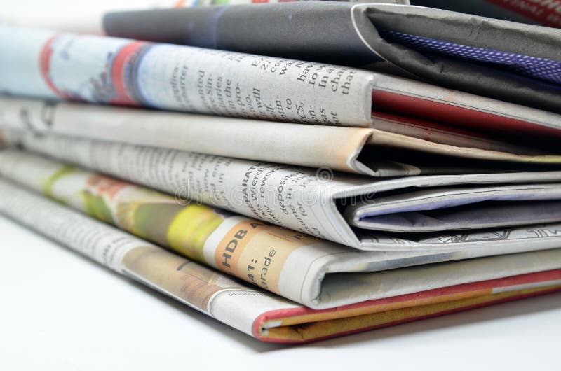 Newspapers Folded And Stacked Stock Photo Image Of Publish Flash