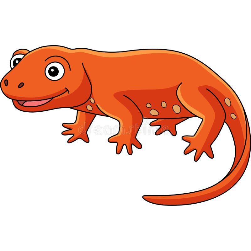 Newt Animal Cartoon Colored Clipart Illustration Stock Vector