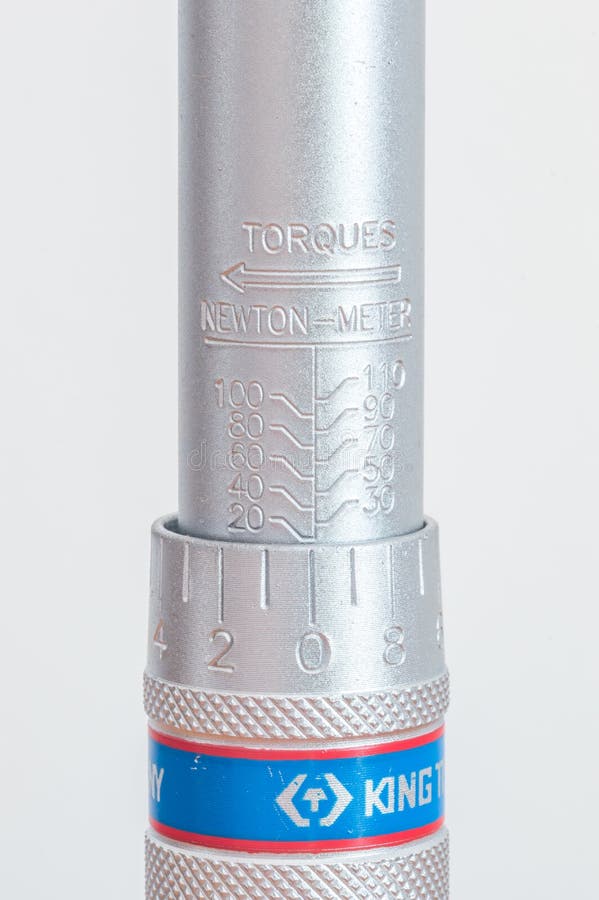 NewtonMeter Scale on King Tony Torque Wrench Editorial Photography