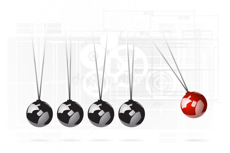 Newton's cradle concept royalty free illustration
