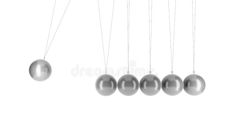 Newton`s cradle physics in business concept. Pendulum isolated royalty free illustration