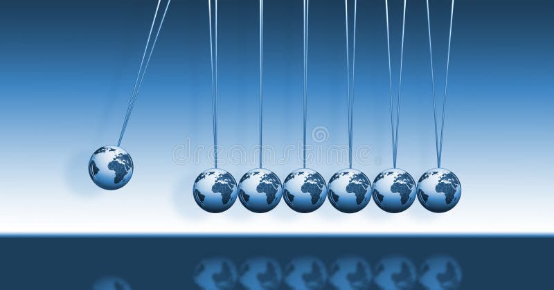 Newton s Cradle with World Globes