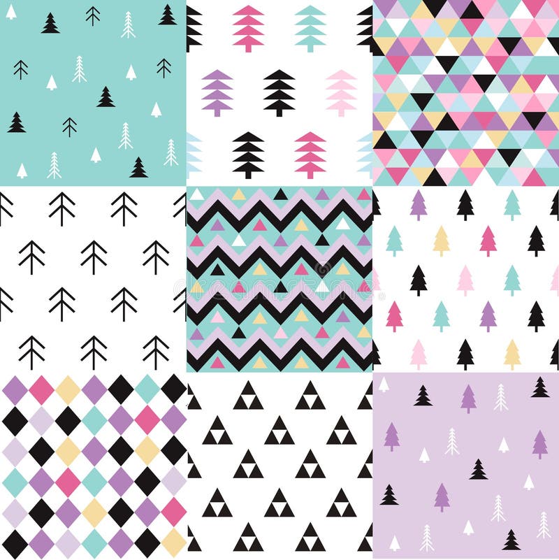 Winter christmas vector seamless patterns royalty free illustration