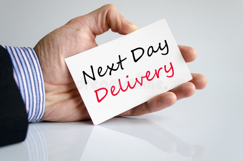 Next day delivery text concept