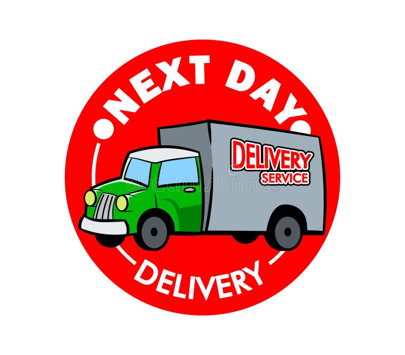 Next Day Delivery Icon EPS stock vector. Illustration of component