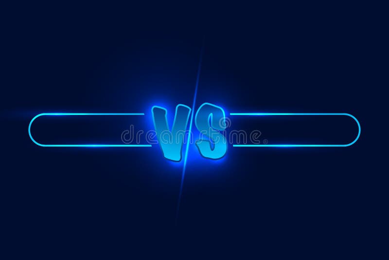 Neón azul contra logotipo contra las letras para los deportes y la competencia de la lucha Ilustración del vector libre illustration Neón azul contra logotipo contra las letras para los deportes y la competencia de la lucha Ilustración del vector libre illustration