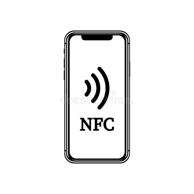 NFC illustration. Mobile payment. NFC smart phone concept flat icon vector illustration