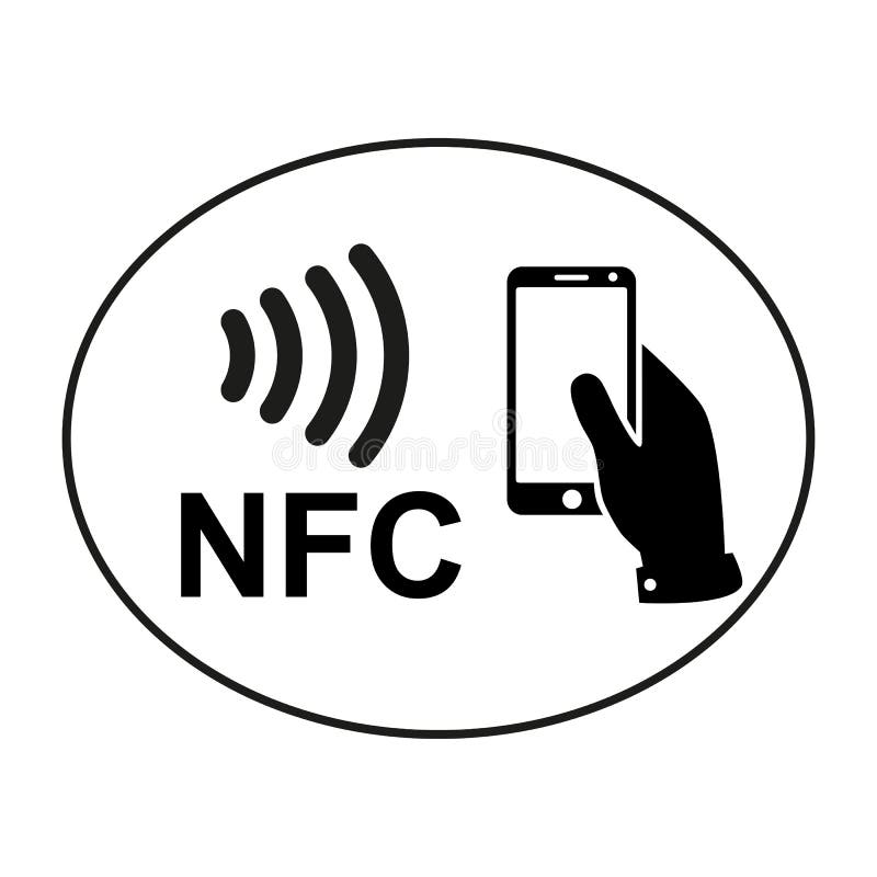 NFC支付技术图标。近场通信概念，快速支付符号 - 用于库存矢量图 皇族释放例证