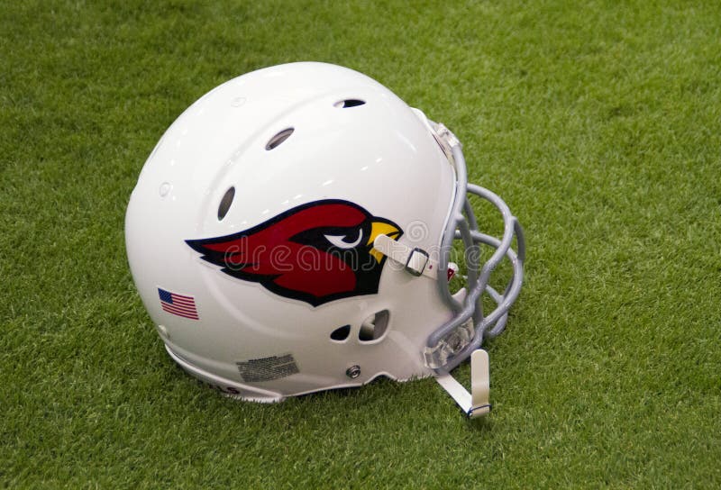 NFL-de helm van het Arizona Cardinalsteam foiotball stock afbeeldingen NFL-de helm van het Arizona Cardinalsteam foiotball stock afbeeldingen