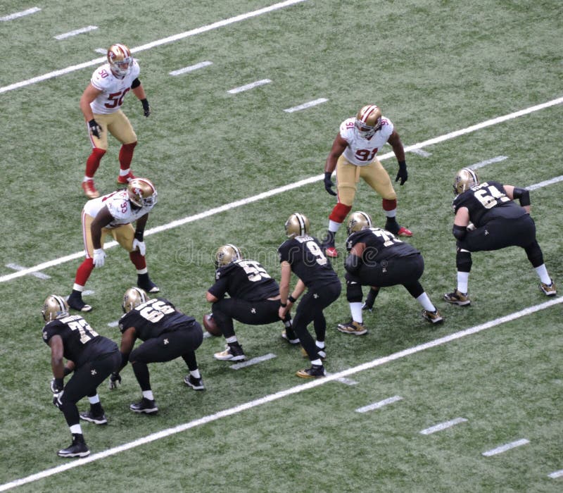NFL mecz futbolowy Listopad 9th, 2014 new orleans saints vs san francisco 49ers przy Mercedes-Benz Superdome zdjęcia stock