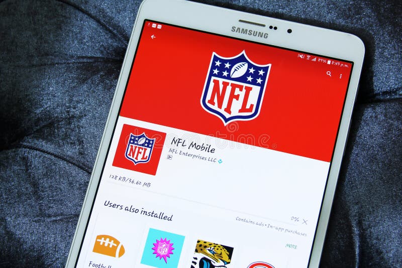 Nfl mobiele app stock foto's Nfl mobiele app stock foto's