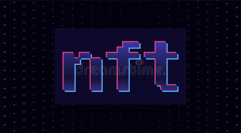 Nft Illustration nicht fungible Token nft Text in Bild-Rahmen Konzept abstrakte Technologie vektor abbildung
