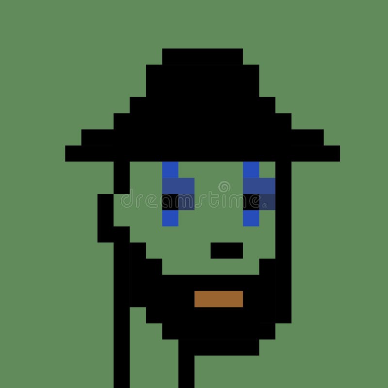 Nft nicht fungibel Token krypto art crypto punks nft block kette pixel art zeichen im hintergrund stock abbildung