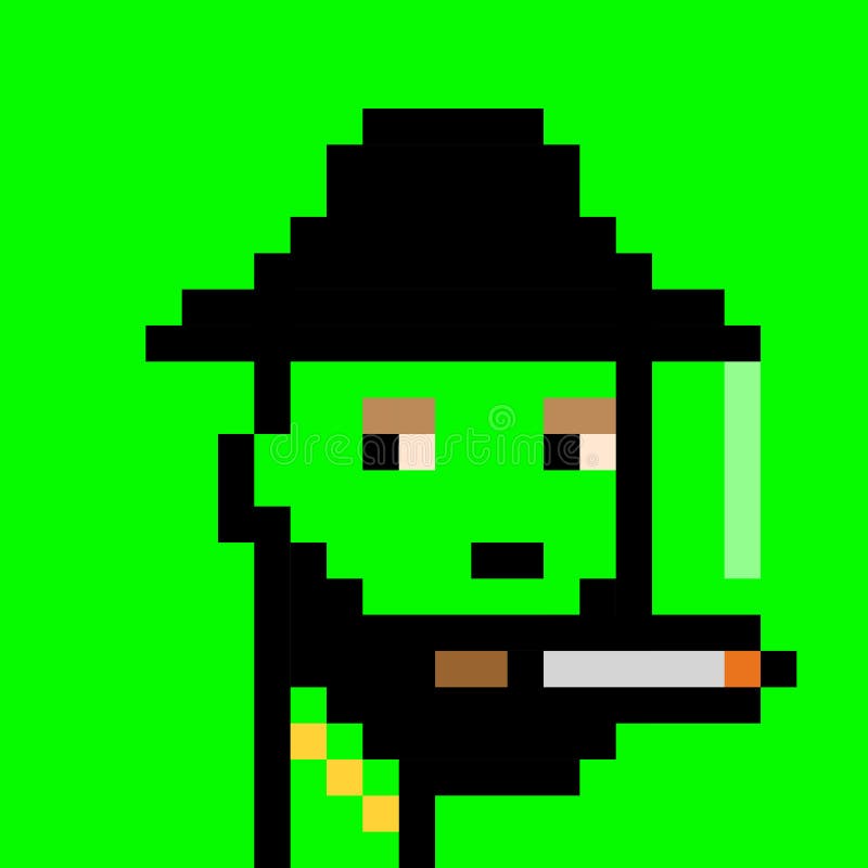 Nft nicht fungibel Token krypto art crypto punks nft block kette pixel art zeichen im hintergrund vektor abbildung