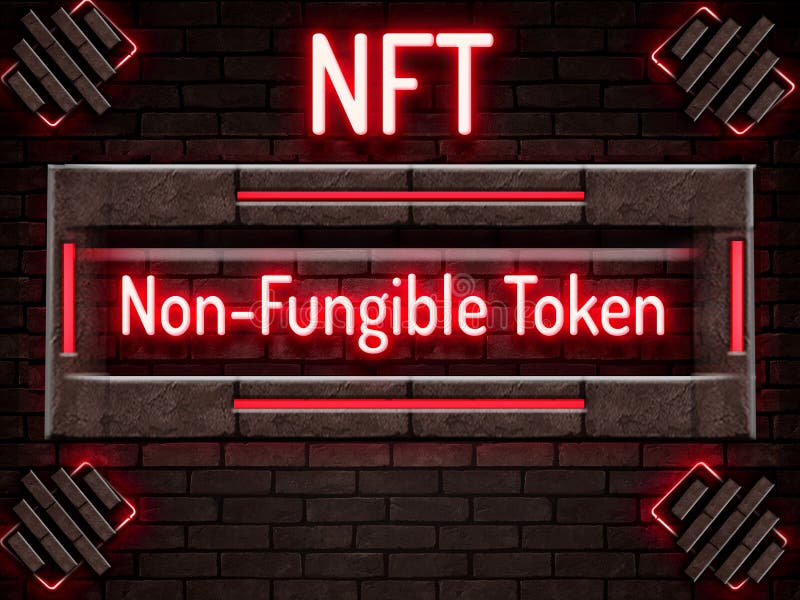 Nft nicht fungibel Token Krypto Art krypto Kunstkonzept auf dem Hintergrund leeren Platz für Text kopieren Raum rechts stock abbildung