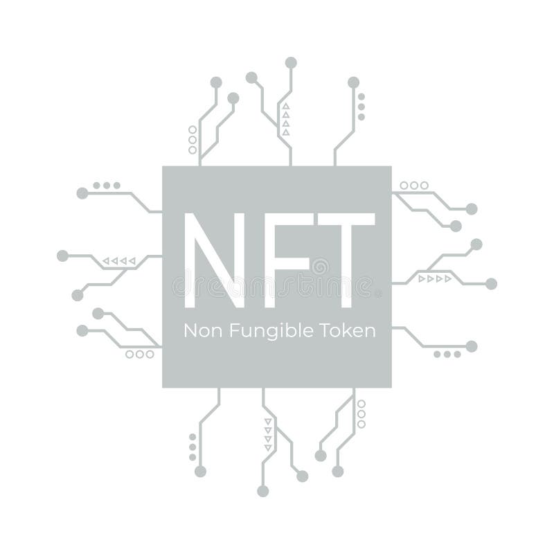 Nft nicht fungible Token Kryptoart auf weißem Hintergrund lizenzfreie abbildung