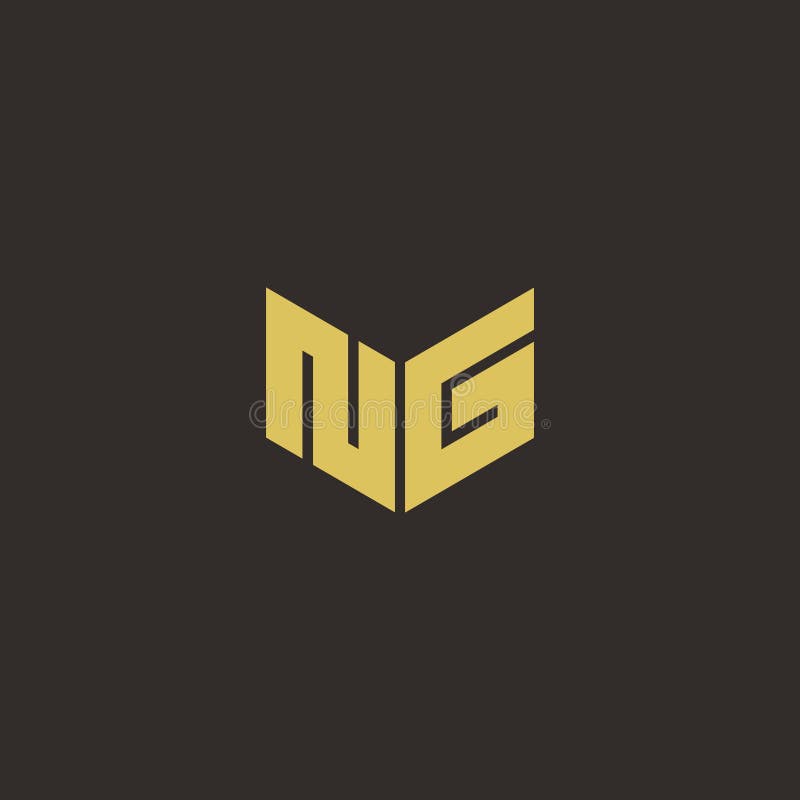 Ng Logo Letter Initial Logo Designs Template With Gold And Black