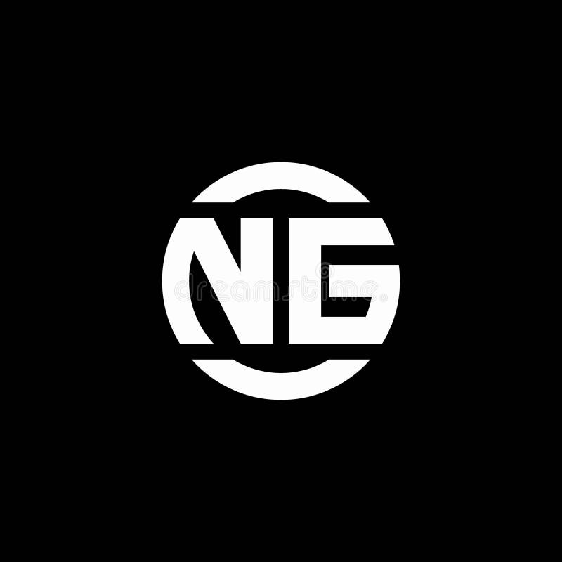 NG Logo Monogram Isolated on Circle Element Design Template Stock