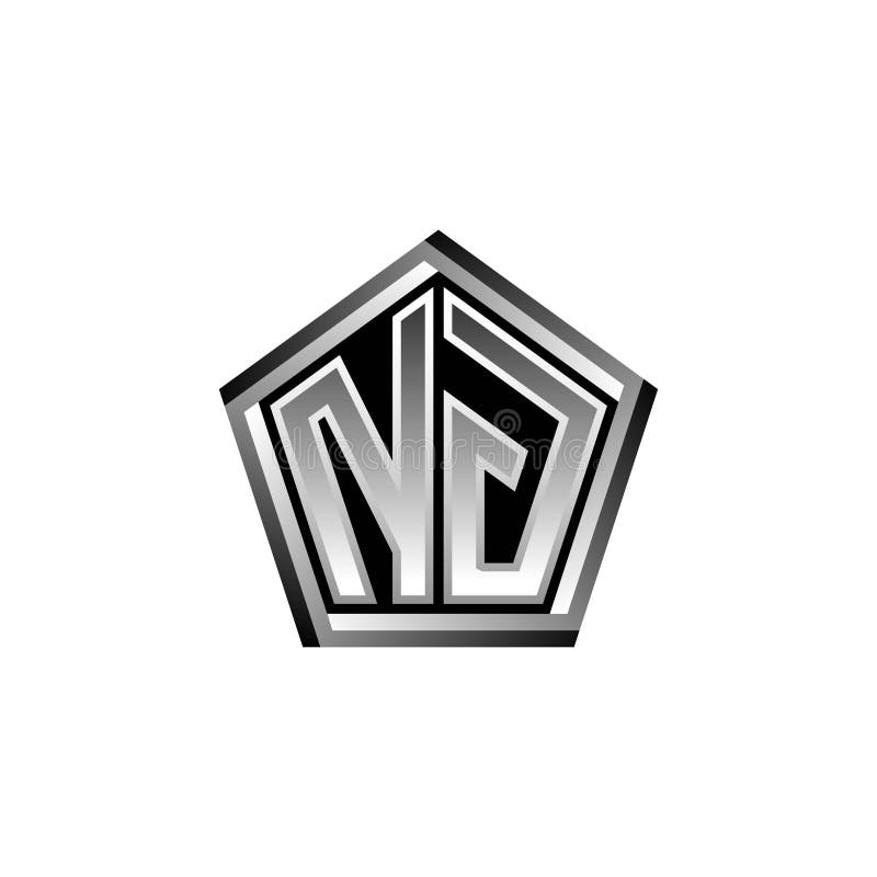 NG Logo Monogram Silver Geometric Modern Design Stock Vector