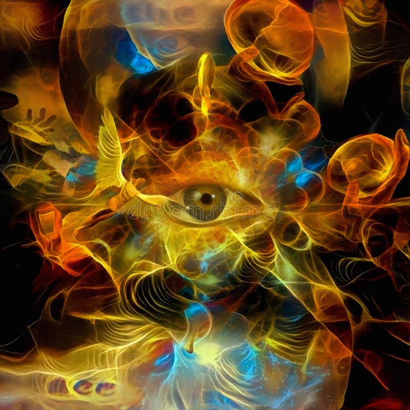 ?ngeles y todo el ojo que ve stock de ilustración