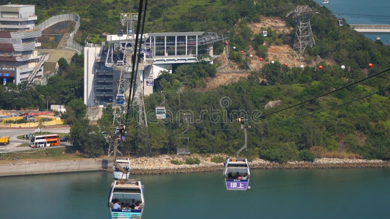 Ngong Ping cable car with Scenic Hill in background