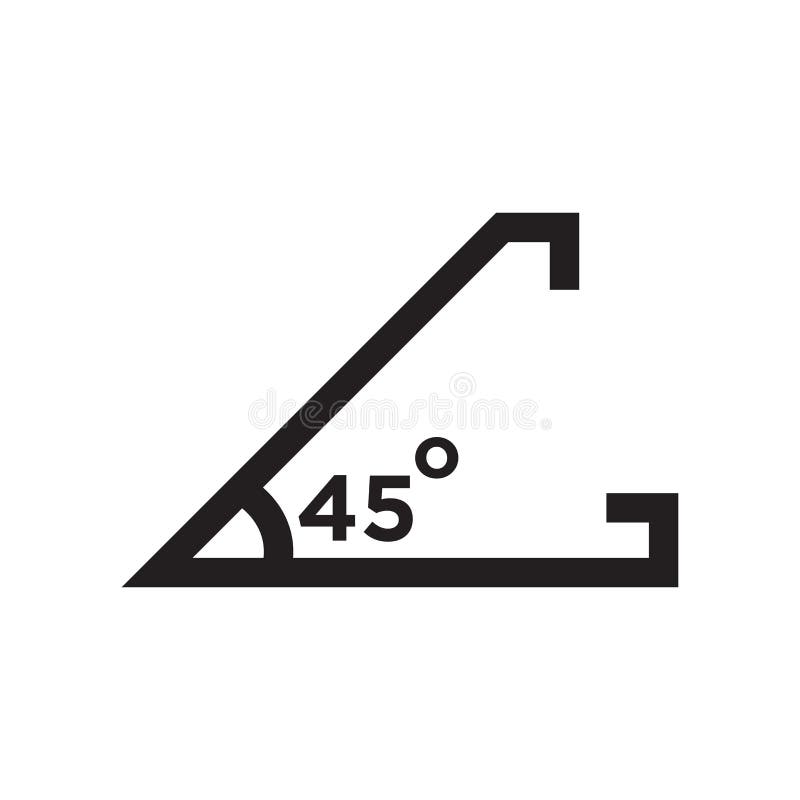 Cone Ou Sinal Linear Do Conceito Do Vetor Do Ângulo De 45 Graus Royalty  Free SVG, Cliparts, Vetores, e Ilustrações Stock. Image 146261115