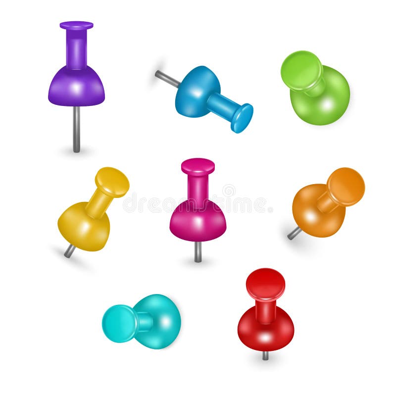 Ângulos diferentes dos pinos coloridos detalhados realísticos do impulso 3d ajustados Vetor ilustração do vetor Ângulos diferentes dos pinos coloridos detalhados realísticos do impulso 3d ajustados Vetor ilustração do vetor