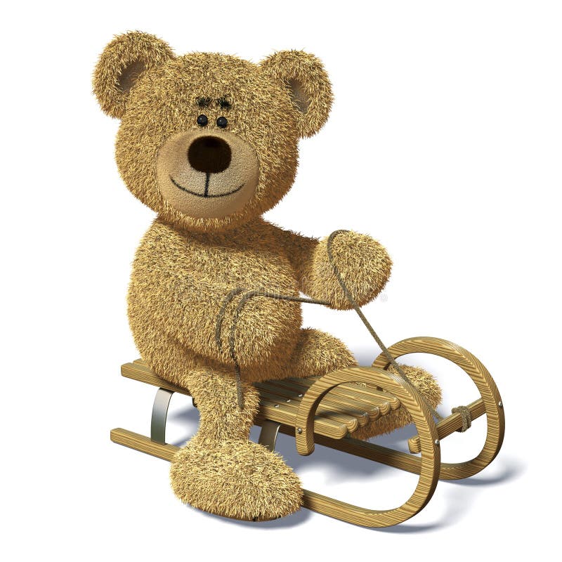 Nhi Bear on the sledge.