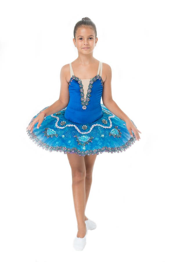 Niña La Ballet Pequeña Bailarina En Tutú Azul ...
