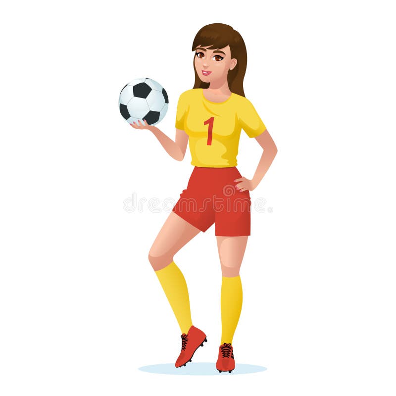 Niña Futbolista Con Uniforme Deportivo Ilustración del Vector - Ilustración de standing, mano: 169408302 Niña Futbolista Con Uniforme Deportivo Ilustración del Vector - Ilustración de standing, mano: 169408302