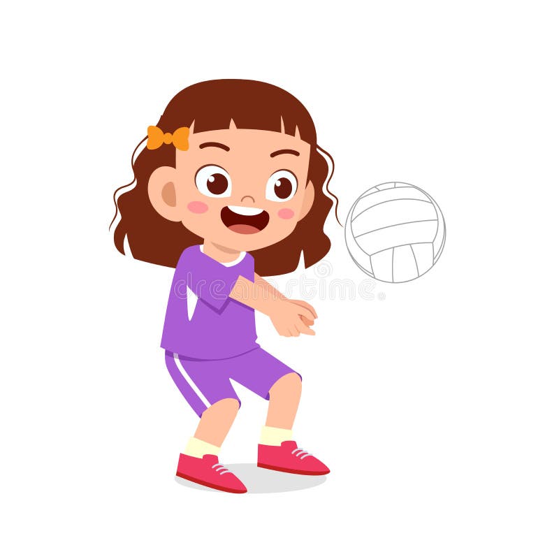 Accor solamente Latón Niña Linda Feliz Jugando Al Voleibol Ilustración del Vector - Ilustración  de jugador, gesto: 160913492